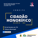 Convite para a Cerimônia de Homenagem ao Cidadão Honorífico