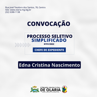 CONVOCAÇÃO DO PROCESSO SELETIVO 01/2022