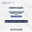 CONVOCAÇÃO PROCESSO SELETIVO N° 01/2022 CONVOCAÇÃO PROCESSO SELETIVO N° 01/2022