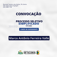 CONVOCAÇÃO PROCESSO SELETIVO N° 01/2022
