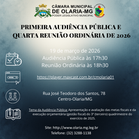 1ª Audiência Pública e 4ª Reunião Ordinária de 2026-ALTERAÇÃO DE HORÁRIO