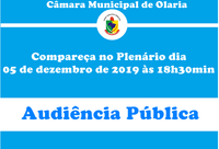 A Câmara Municipal convoca População para Audiência Pública