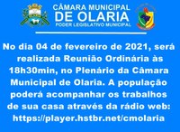 Convite para 3ª Reunião Ordinária de 2021